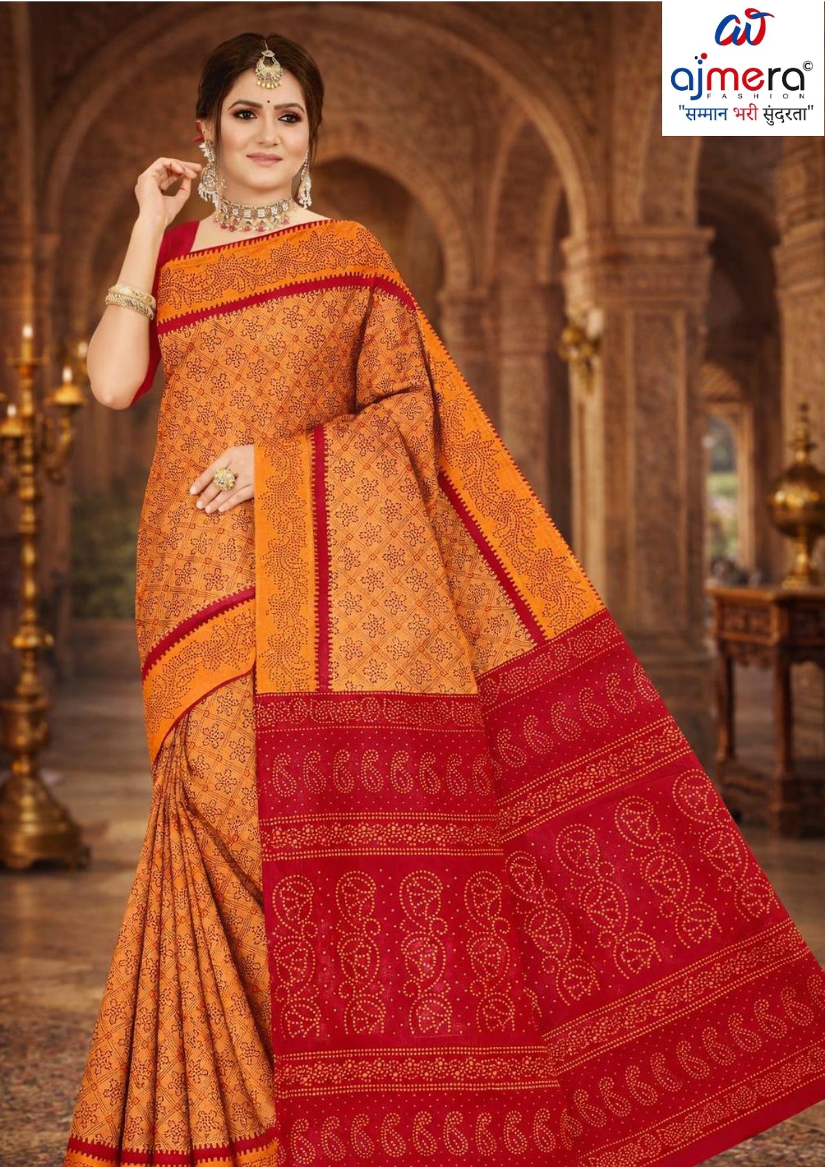Handloom Cotton Saree with Without Blouse for Premium Ethnic and Traditional Wear | DS-CHIKU BANDHANI