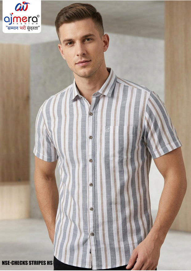 Mens Shirt Wholesaler India for Distributors | NSE-CHECKS STRIPES HS