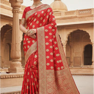 Distinctive Weave Jacquard Silk Saree With Blouse Piece | SBV-SS-5-2372