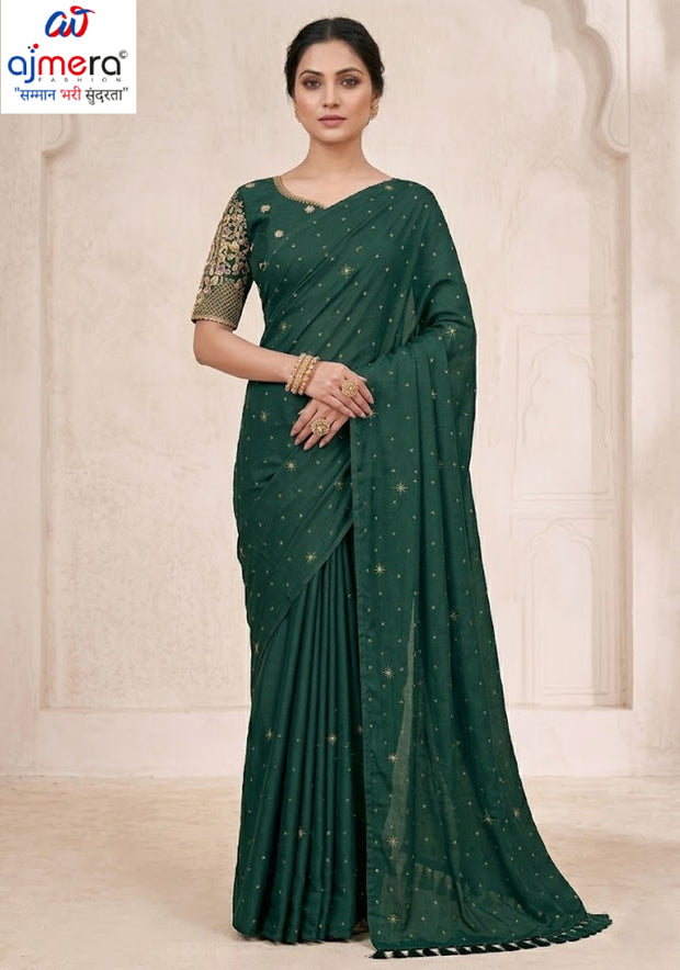 Georgette Soft Lycra Matching Saree with Blouse Piece for Premium Ethnic and Traditional Wear | RLL-JINISHA-1