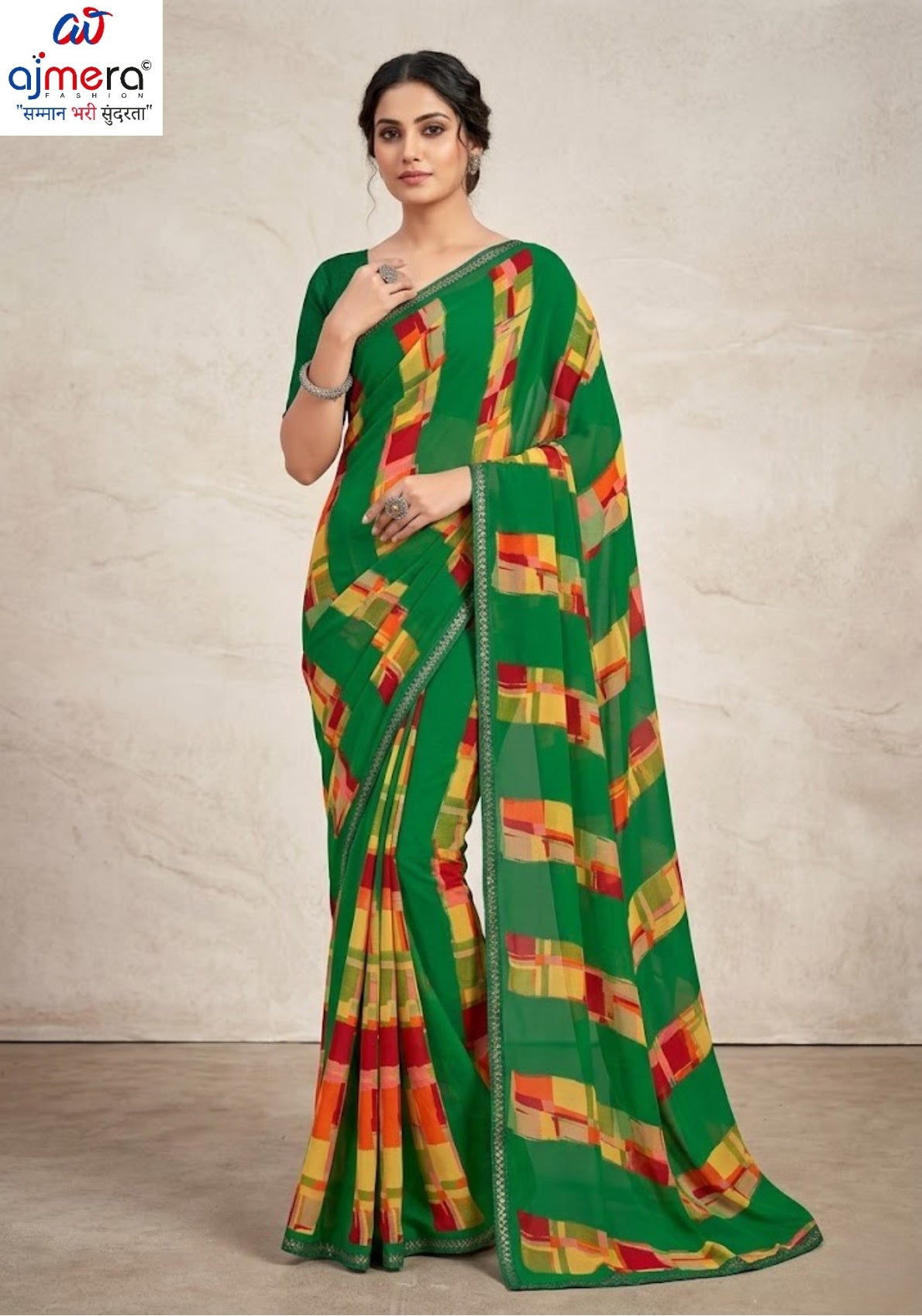 Stylish Printed Saree without Blouse for Traditional Celebrations  | CAS-KRANTI