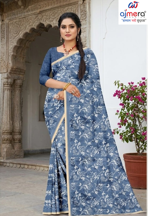 Stylish Printed Saree with Blouse Piece for Traditional Celebrations  | GLC-RASA SILK