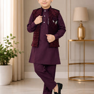 Wholesale Boys Jacquard Modi Koti Set | JDW-7093