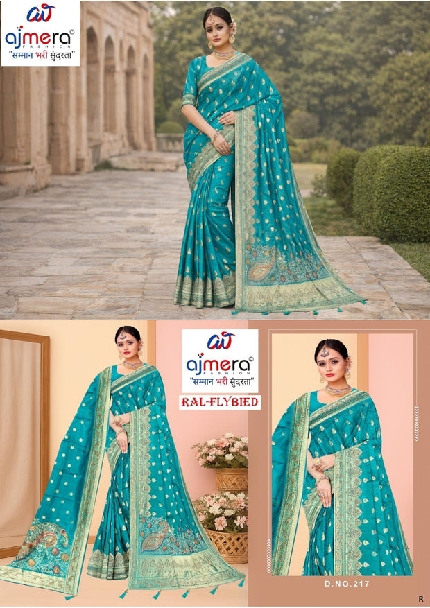 Stylish Jacquard Silk Saree with Blouse Piece for Festive Collection | RAL-FLY BIED