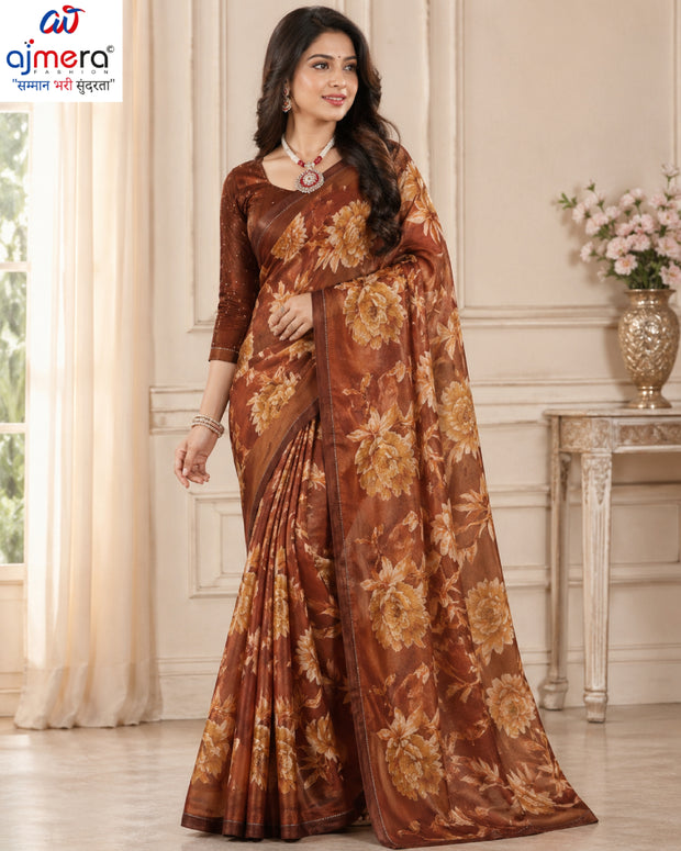 Elegant Printed Saree with Designer Blouse Piece for Festive Wear | SSR-RAM DARBAR