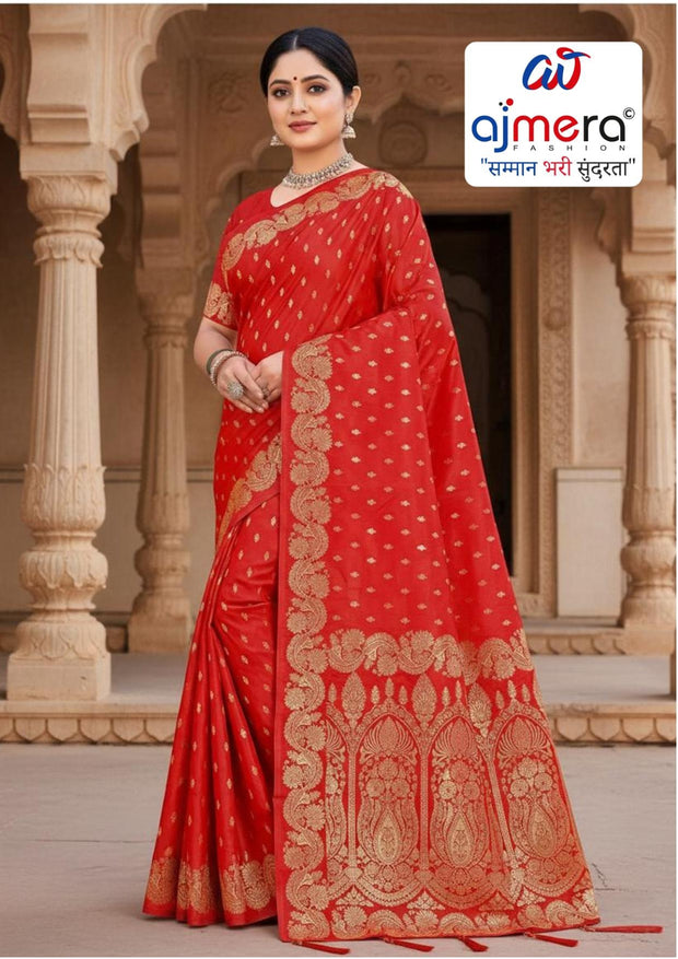 Premium Jacquard Silk Saree with Matching Blouse Piece for Ethnic Celebrations | MTE-25113