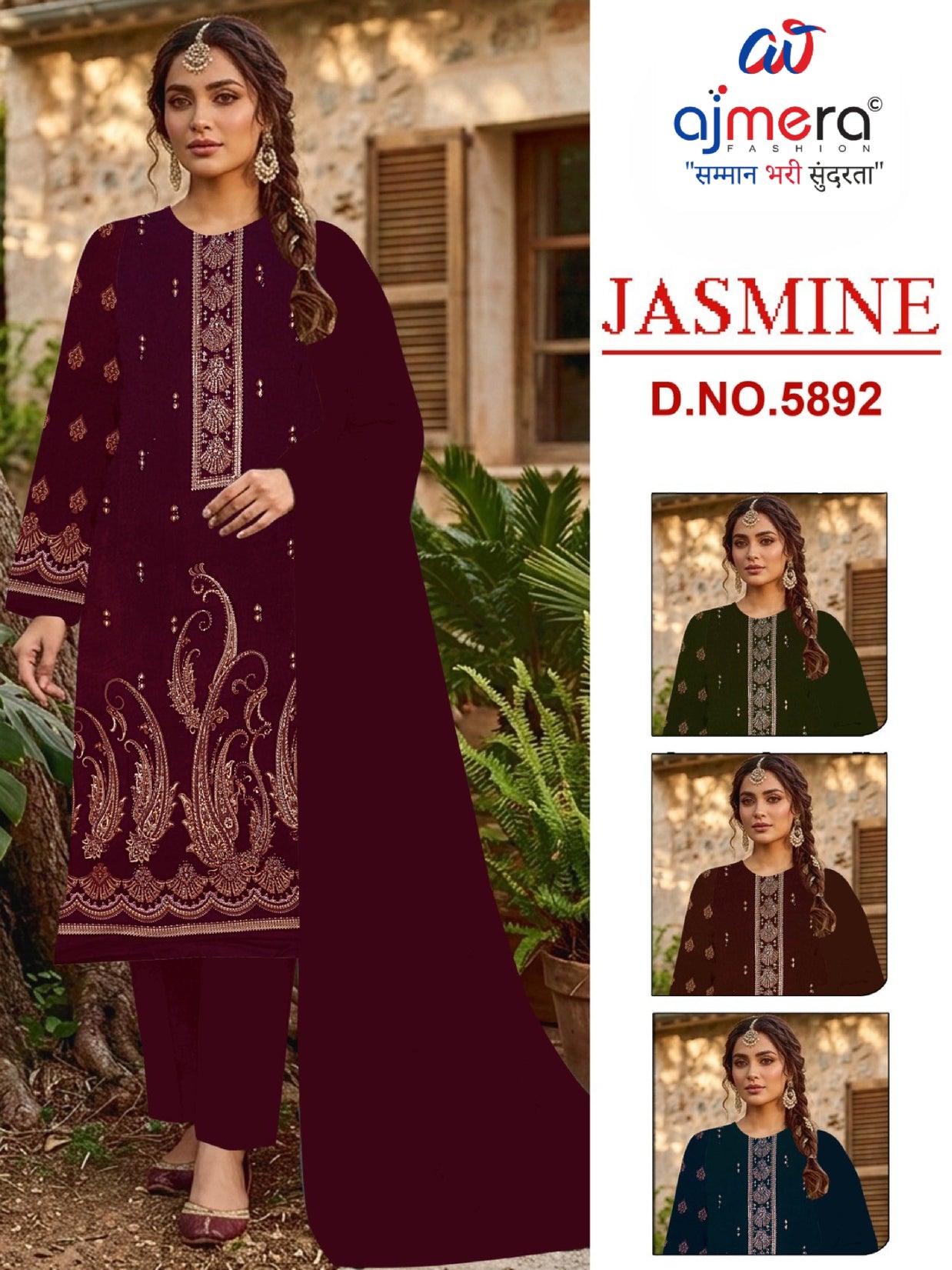Soft Cotton Everyday Unstitched Suit Set | RAI-JASMINE-5892