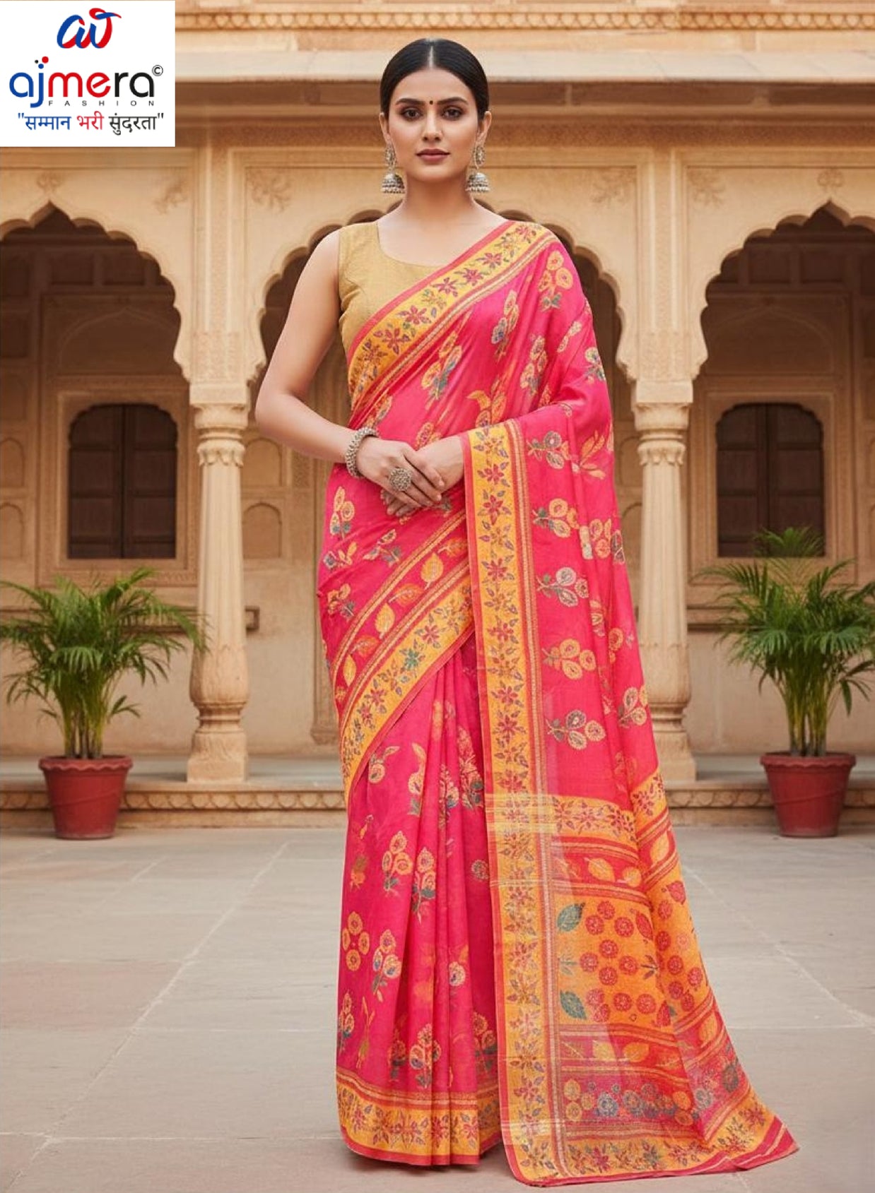 Pure Cotton Saree with Without Blouse for Premium Ethnic and Traditional Wear | MLC-AIRTEL