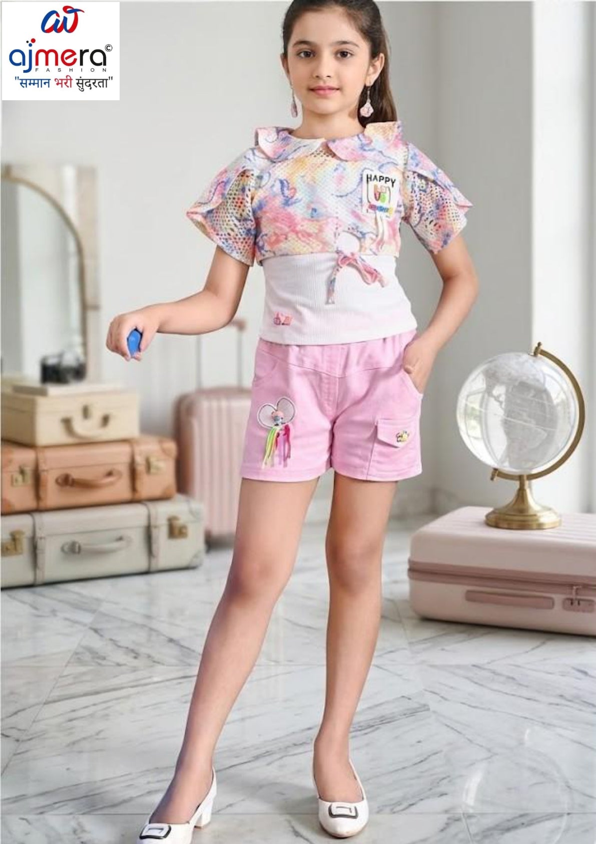 Kids Top & Hot Pant Set Wholesale in India | KFL-4462-2