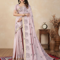 Apricot Khadi Saree with Blouse for Premium Ethnic and Designer Wear | ALL-APRICOT-424