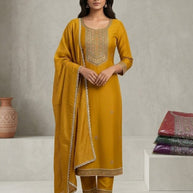 Luxury Roman Silk Unstitched Suit Set | VAA-ZIKI