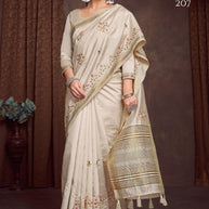 Apricot Linen Saree with Blouse for Premium Designer and Ethnic Wear | ALL-APRICOT-207