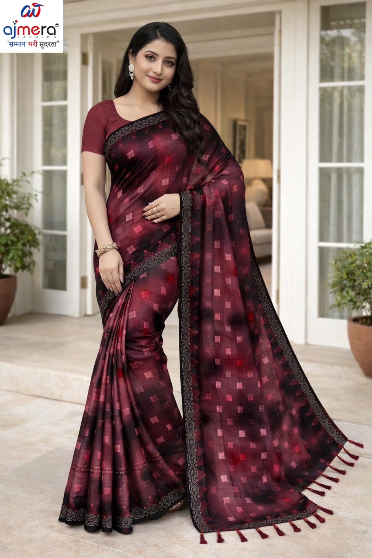 Lycra Dyed Matching Saree with Blouse Piece for Premium Ethnic and Traditional Wear | RAL-GREAT INDIA