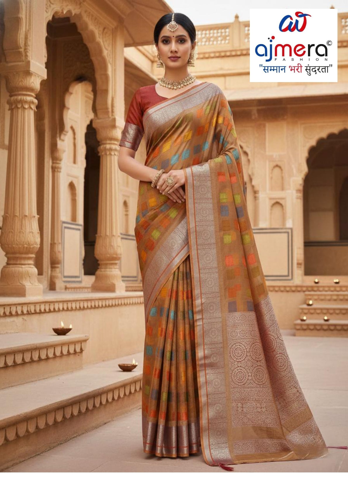 Luxury Rapier Silk Matching Saree With Blouse Piece | RKI-186