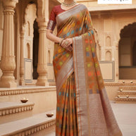 Luxury Rapier Silk Matching Saree With Blouse Piece | RKI-186