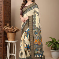 Ajrak Pratha Dolla Viscose Saree with Blouse for Premium Ethnic Wear | ALL-AJRAK PRATHA-807