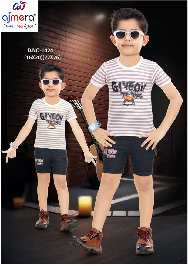 Wholesale Boys T-Shirt & Pant Co-Ord Set | SEM-1424