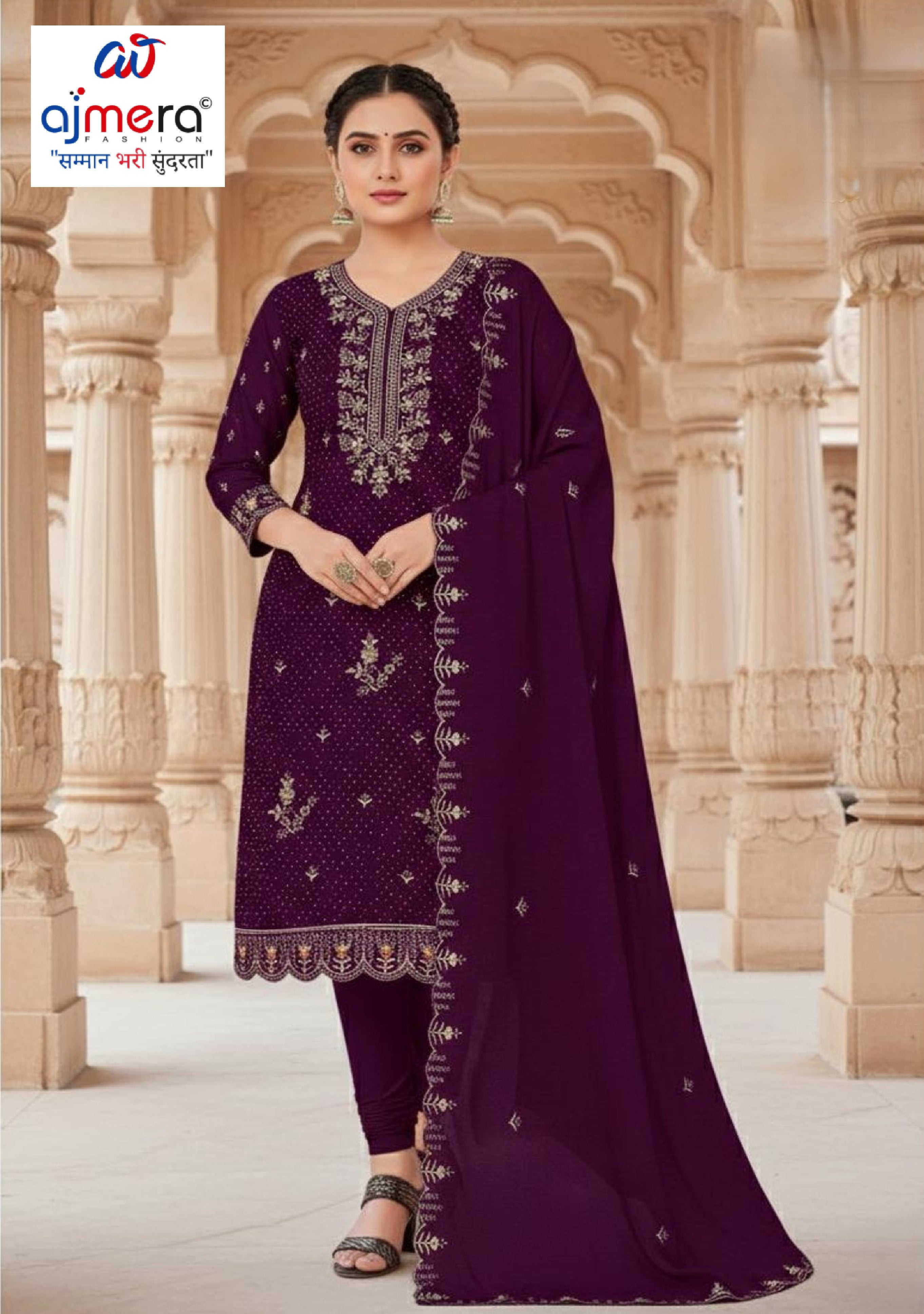 Premium Designer Unstitched Suit Set | KVF-PRINDA