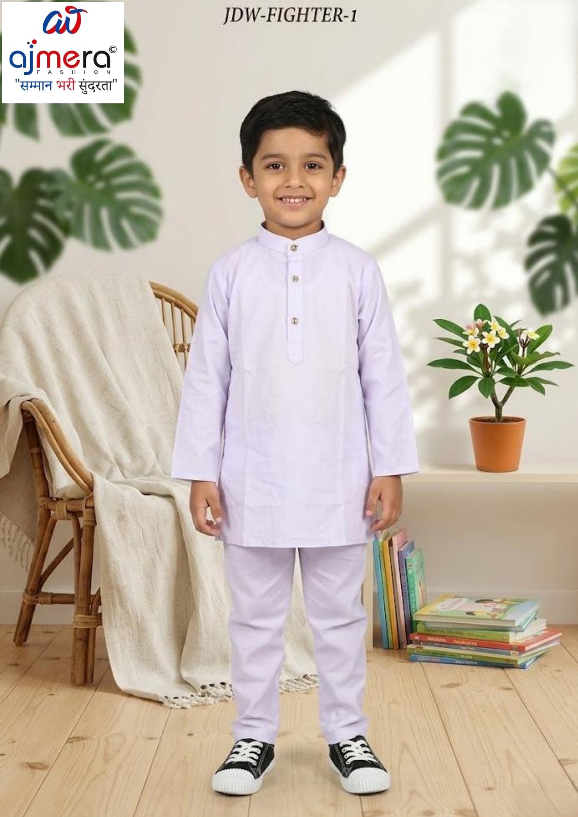Wholesale Boys Cotton Kurta Pajama Set | JDW-FIGHTER-1