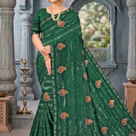 Rimzim Satin Dyed Matching Saree with Blouse Piece for Premium Ethnic and Traditional Wear | VKM-HIGH COURT