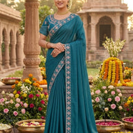 Chiffon Dyed Matching Saree with Blouse Piece for Premium Ethnic and Traditional Wear | PHL-PARAM SUNDARI-2