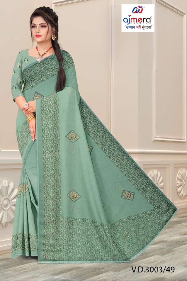 Weightless Print Loose Saree with Blouse for Premium Ethnic and Traditional Wear | SSR-OVIYA