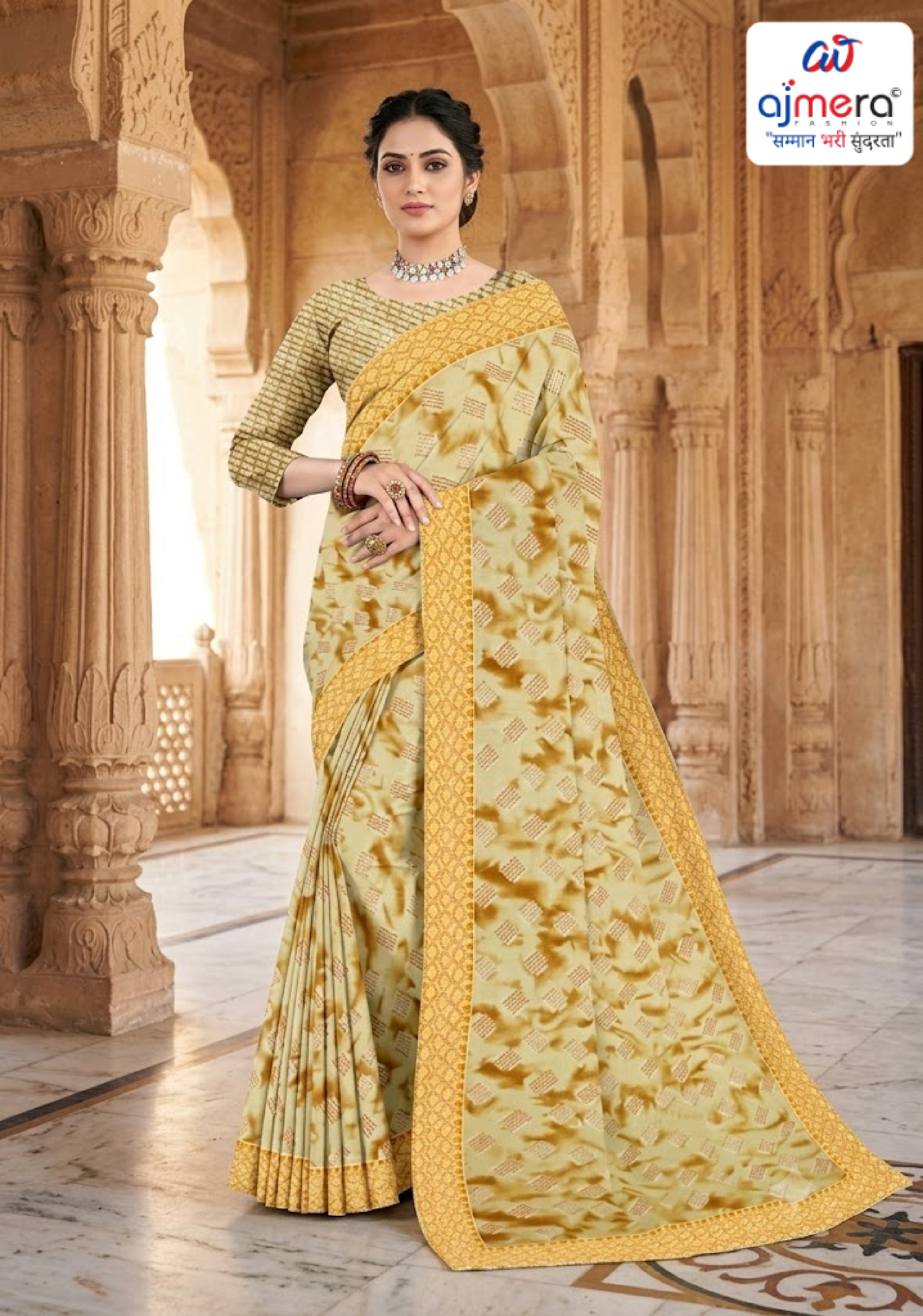 Zomato Print Loose Saree with Blouse for Premium Ethnic and Traditional Wear | CAS-INK POINT