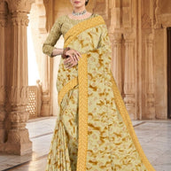 Zomato Print Loose Saree with Blouse for Premium Ethnic and Traditional Wear | CAS-INK POINT