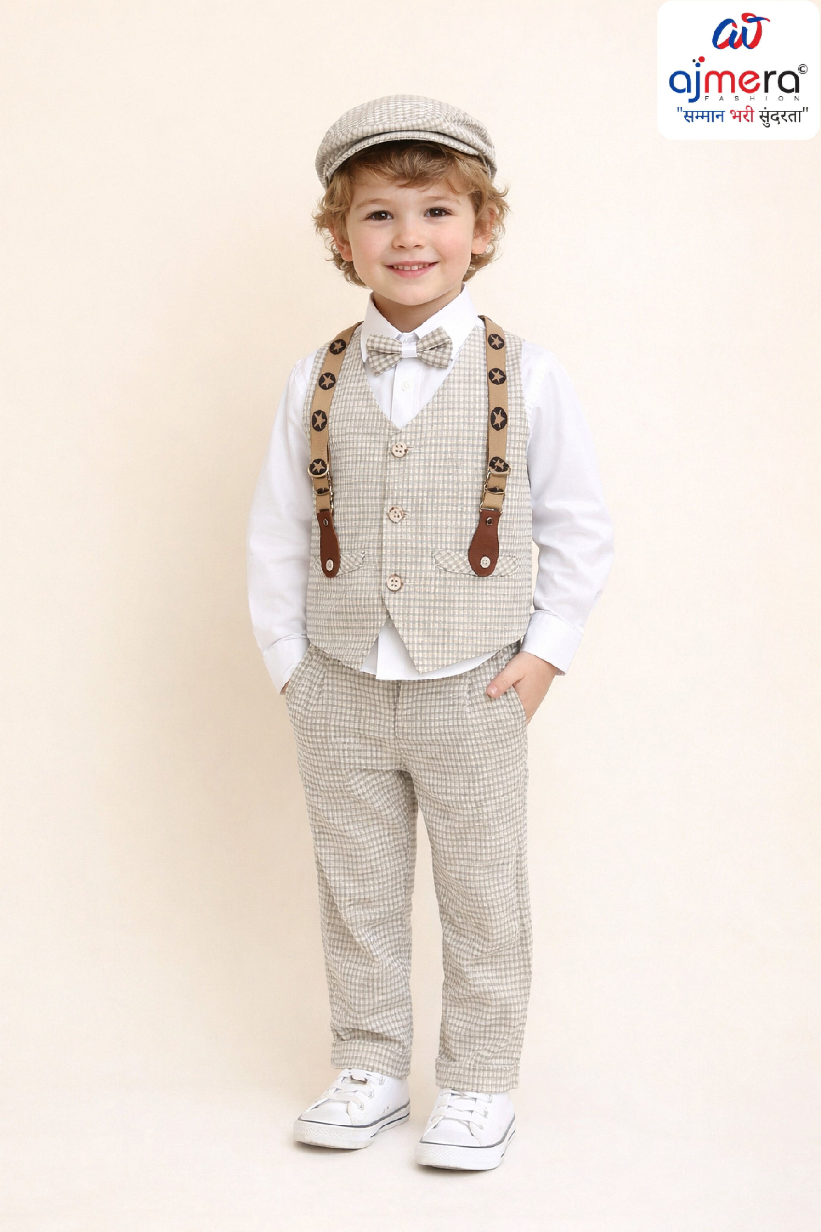 Wholesale Boys Traditional Pant Shirt Koti Set | JDW-C1-WHITE