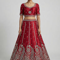 Dart NC Satin Fabric Embroidery Lehenga Choli Manufacturer Supplier Exporter |AKJ-MEENA-1581