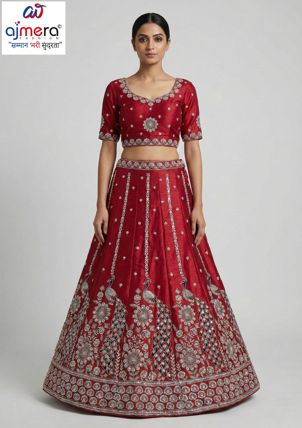Dart NC Satin Fabric Embroidery Lehenga Choli Manufacturer Supplier Exporter |AKJ-MEENA-1581