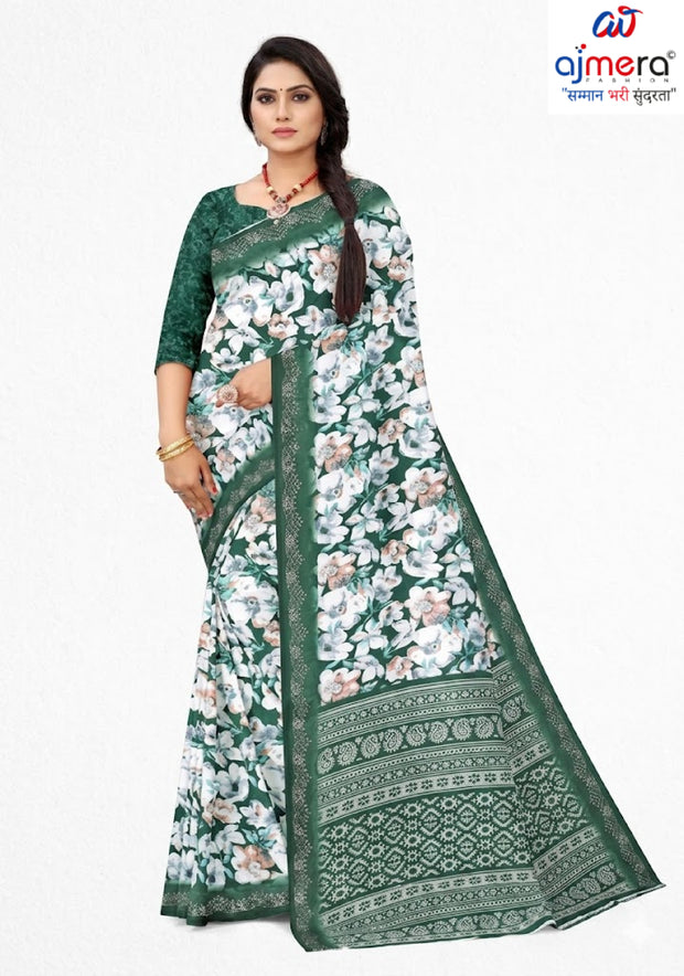Premium Printed Saree with Matching Blouse Piece for Ethnic Elegance  | GLC-DHURANDHAR
