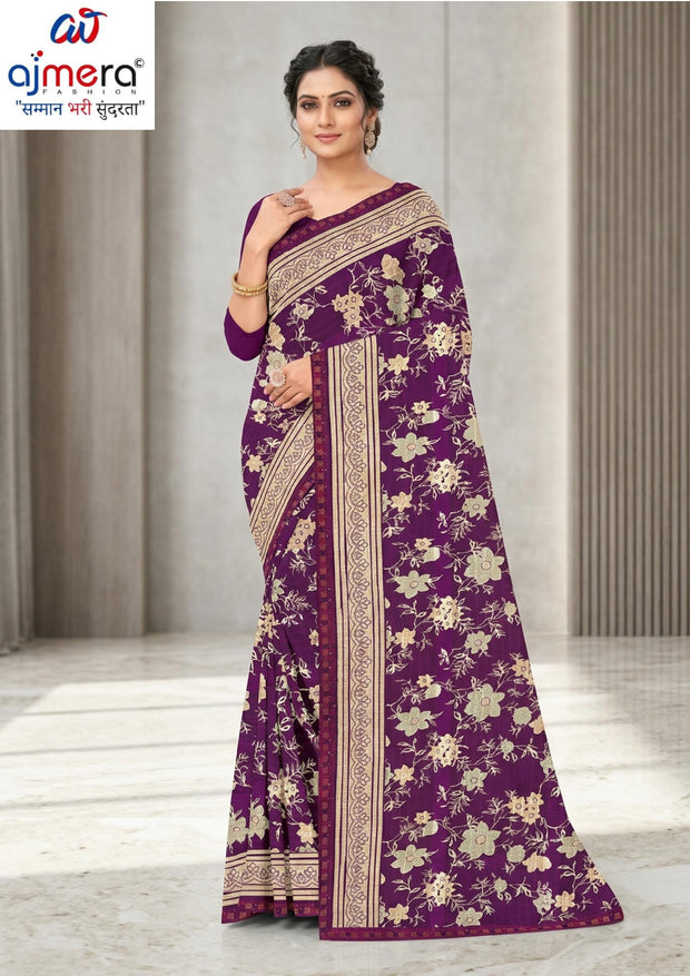 Dyed Matching Saree Exporter with Blouse Piece for Premium Ethnic and Traditional Wear | RRJ-JALPARI