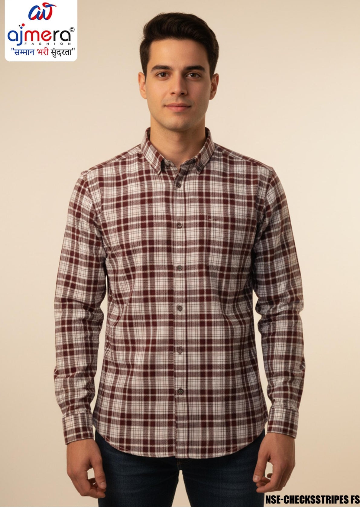 Mens Shirt Supplier India for Wholesale Buyers | NSE-CHECKS STRIPES FS