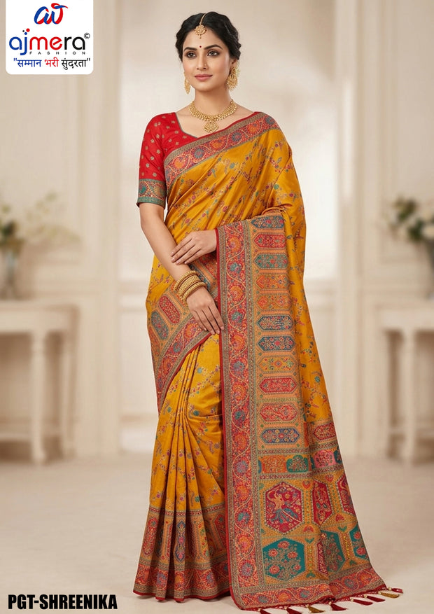 Fine Texture Jacquard Silk Saree With Blouse Piece | PGT-SHREENIKA