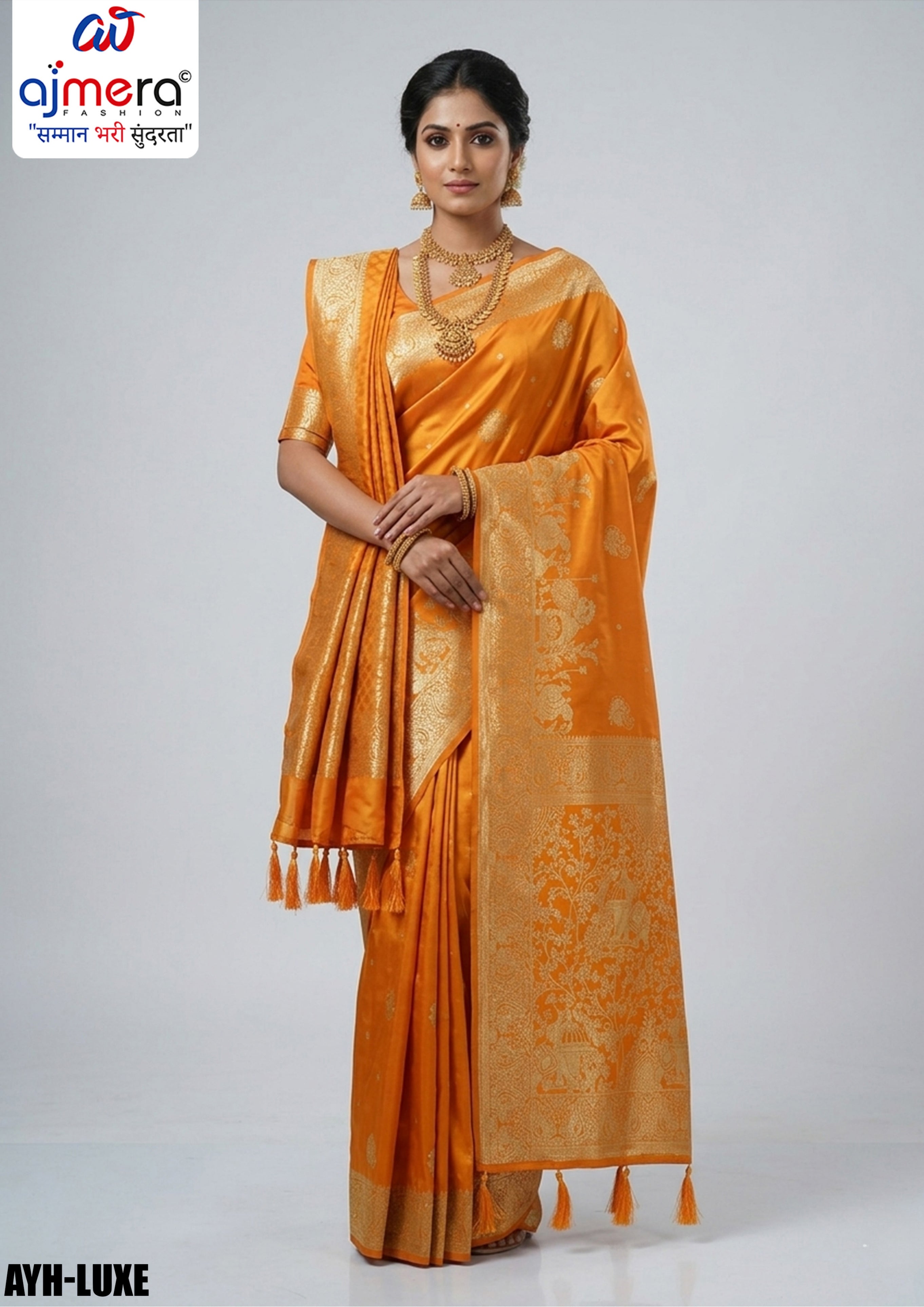 Banarasi Jacquard Silk Saree With Blouse Piece | AYH-LUXE