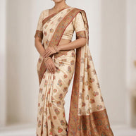 Silver Touch Jacquard Silk Saree With Blouse Piece | WSO-MAY FAIR