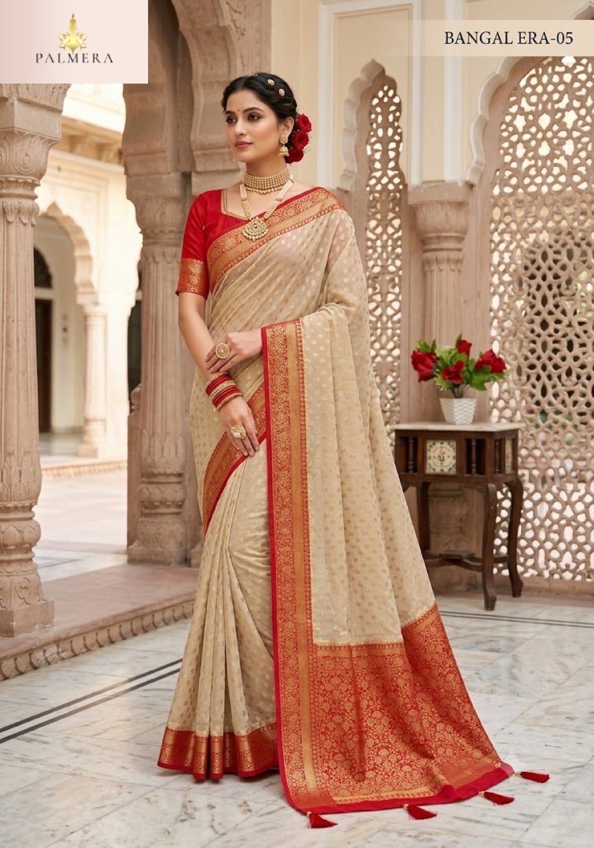 Bangal Era Nylon Saree with Blouse for Premium Ethnic and Designer Wear | ALL-BANGAL ERA-05