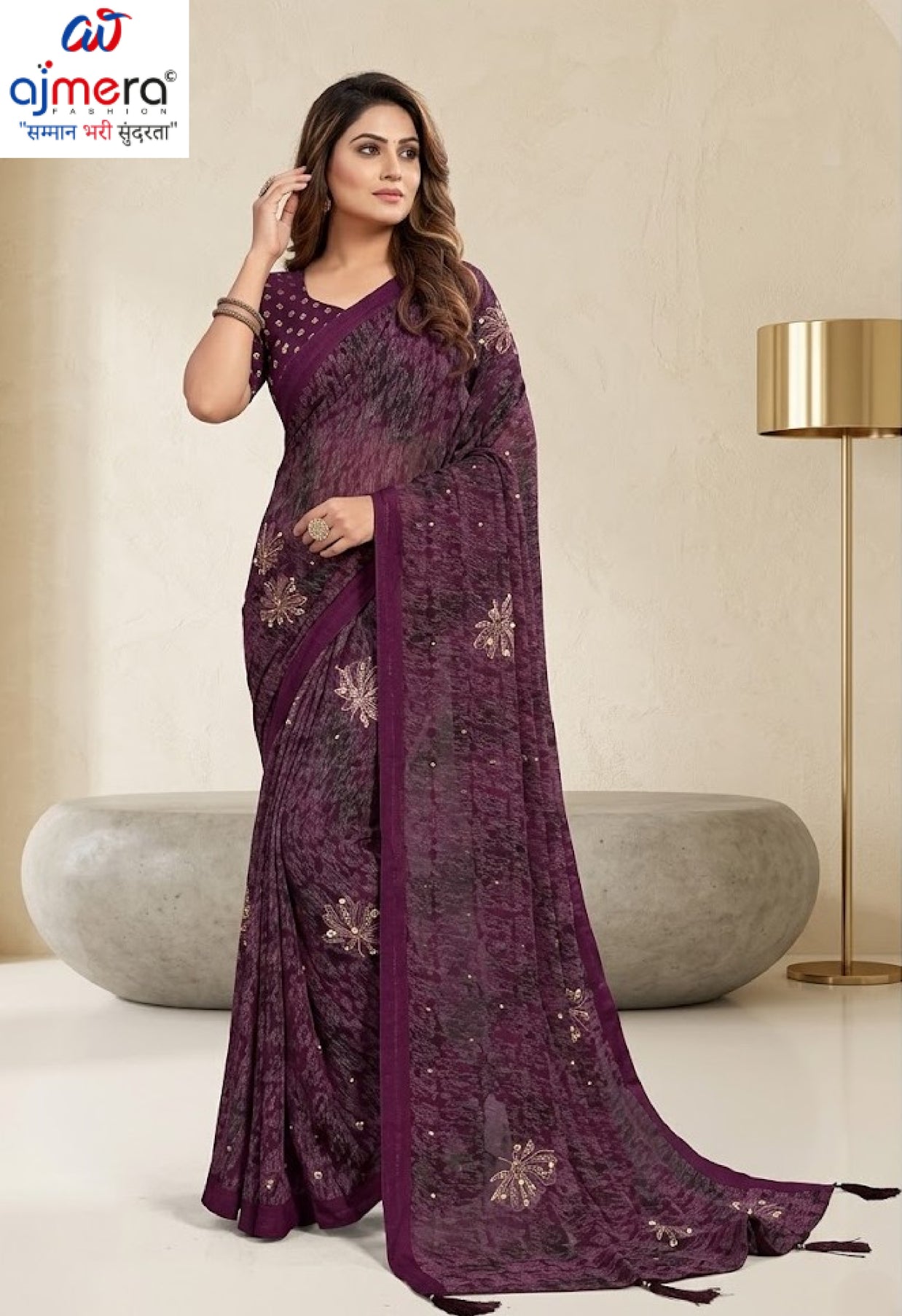 Fashionable Printed Saree with Blouse Piece for Festive Collection  | RDD-JYOTHI