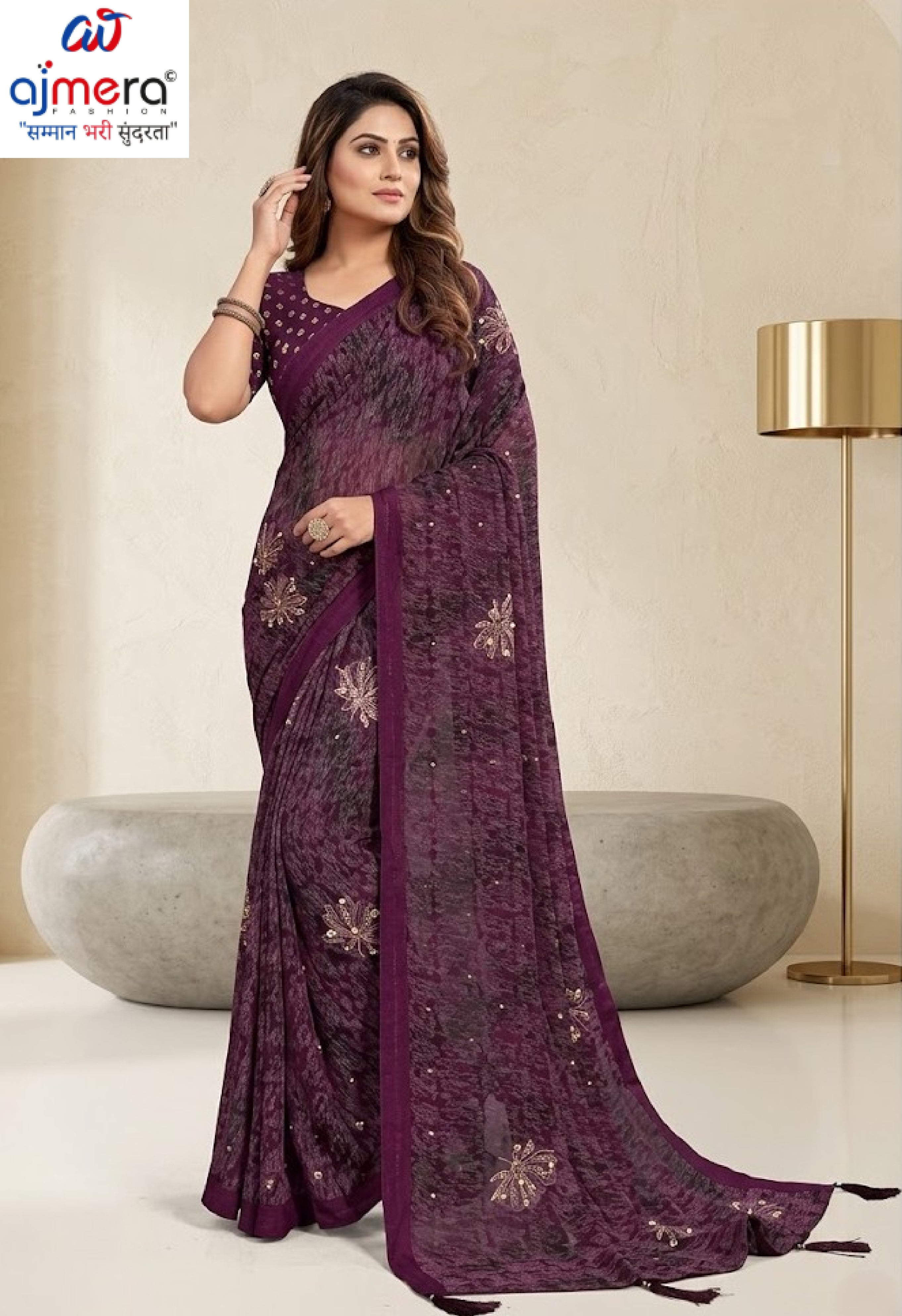 Fashionable Printed Saree with Blouse Piece for Festive Collection  | RDD-JYOTHI