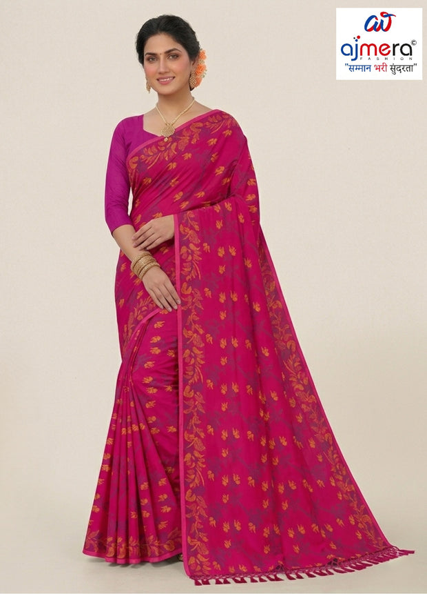 Handloom Cotton Saree with Without Blouse for Premium Ethnic and Traditional Wear | PJA-DIAMOND COTTON