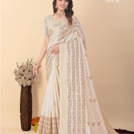 Apricot Linen Saree with Blouse for Premium Ethnic and Designer Wear | ALL-APRICOT-310