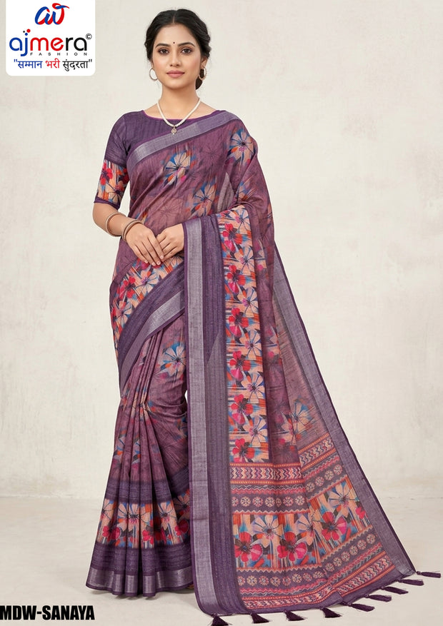 Designer Craft Jacquard Silk Saree With Blouse Piece | MDW-SANAYA