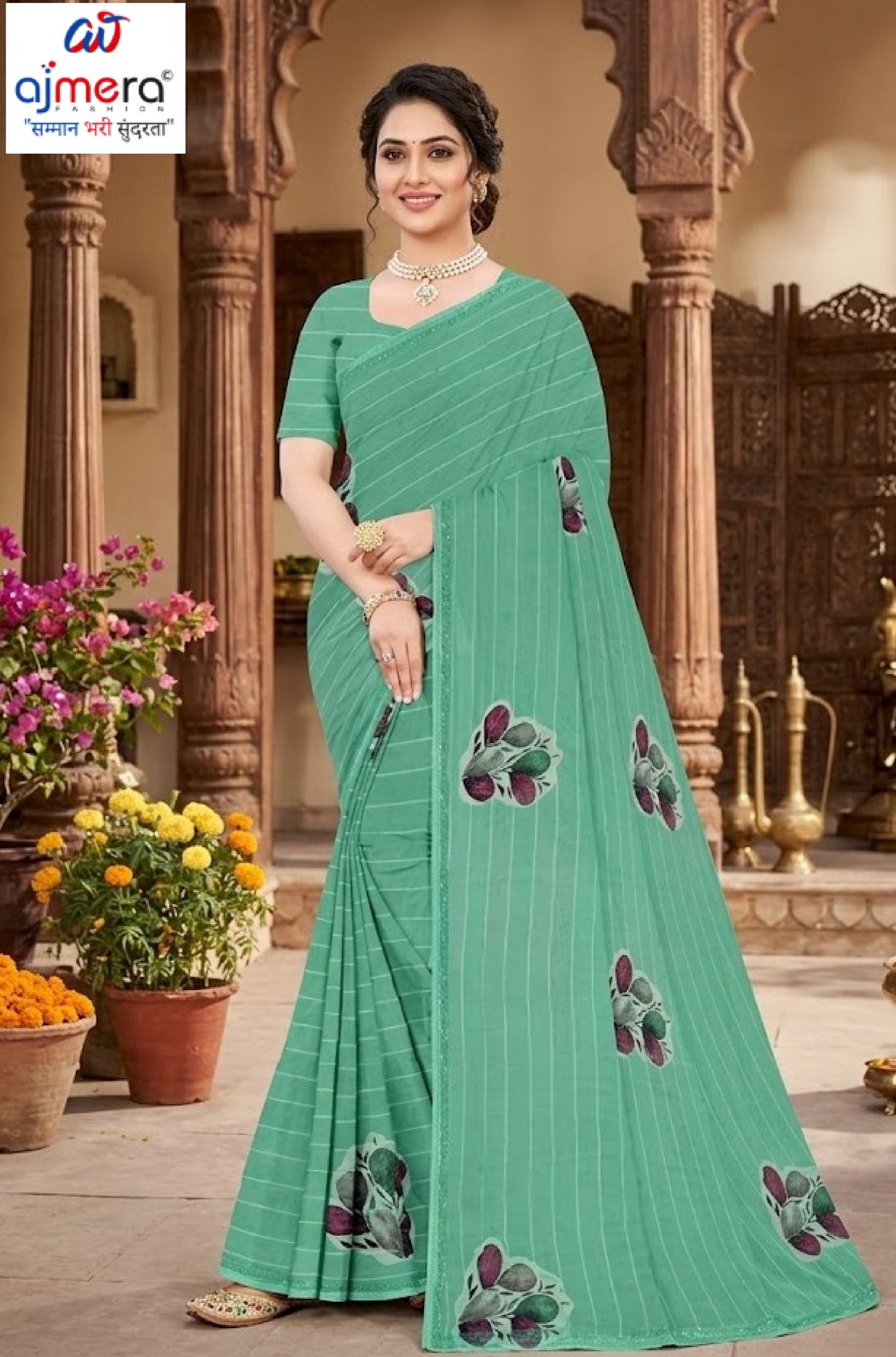 Elegant Printed Saree with Designer Blouse Piece for Festive Wear | GLC-PARIVAR