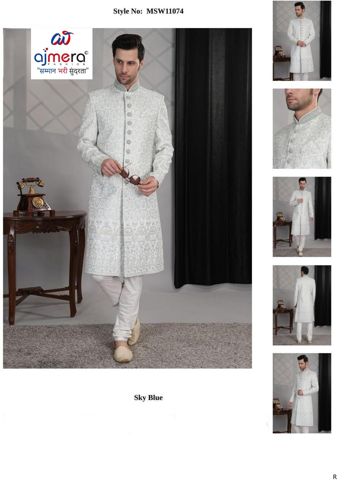 Mens Sherwani Supplier for Resellers | SNA-MSW11074