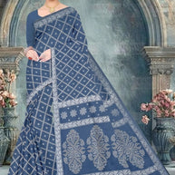 Soft Cotton Saree with Blouse Piece for Premium Ethnic and Traditional Wear | TLS-LUCKNOW COTTON WITH BP