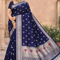 Jacquard Rapier Silk Matching Saree With Blouse Piece | DS-PAITHANI SILK