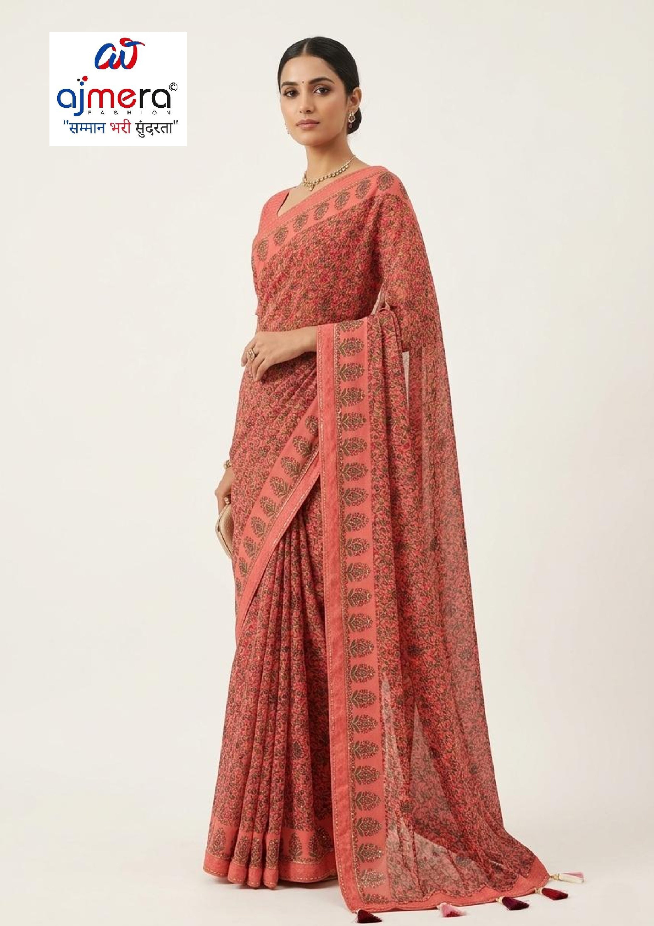 Stylish Printed Saree with Blouse Piece for Traditional Celebrations  | WLN-LEVIS-3006