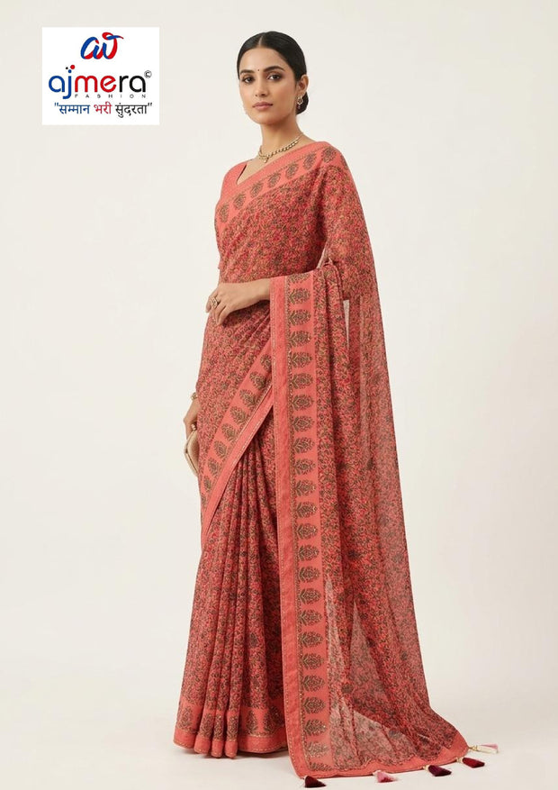 Stylish Printed Saree with Blouse Piece for Traditional Celebrations  | WLN-LEVIS-3006
