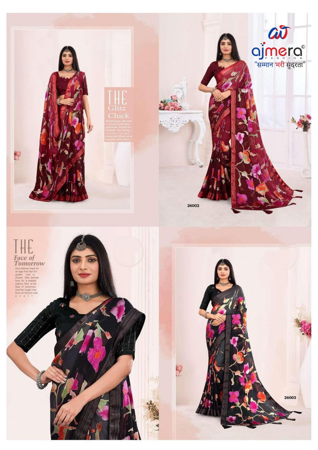 Premium Printed Saree with Matching Blouse Piece for Ethnic Elegance  | RDD-ANGEL